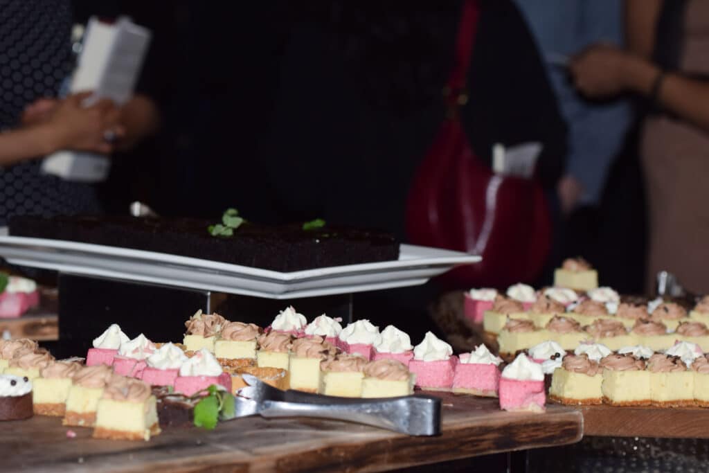 Photo of mini cakes from the 2025 Evening for Equality event.