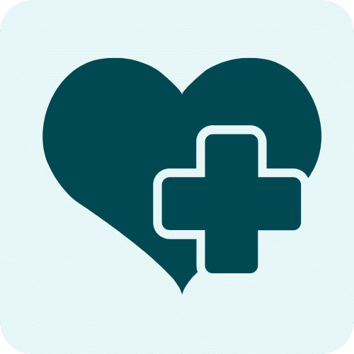 Heart with a cross in front of it.